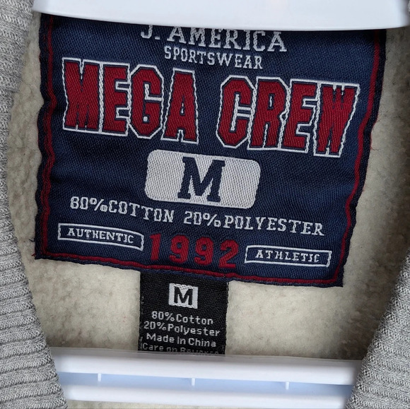 J. America Mega Crew Michigan Tech Logo Grey Crew Neck Medium Unisex - Picture 3 of 7